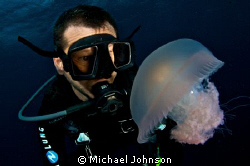 Self portrait with a Jelly Fish by Michael Johnson 